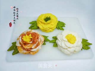 牡丹花馒头的做法步调：1