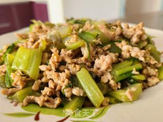 莙荙菜杆炒肉沫的做法步调：5