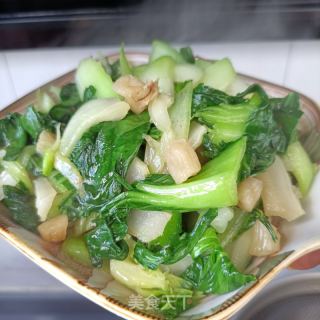 烤贝炒油菜的做法步调：11