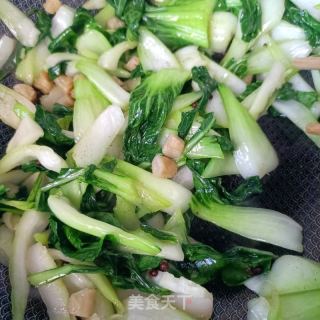 烤贝炒油菜的做法步调：10