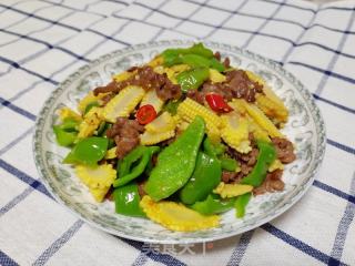 青椒玉米笋炒牛肉的做法步调：7