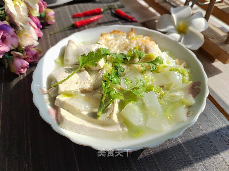 煎卵白菜烧豆腐的做法