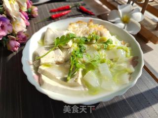 煎卵白菜烧豆腐的做法步调：6