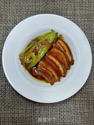 皋比青椒扣肉的做法步调：13