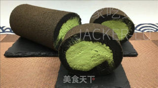 乌金抹茶卷，奶油喷鼻醇取抹茶苦苦融合正在一同，带去的美好心感。的做法步调：25