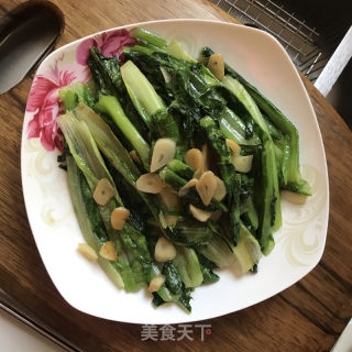 蒜片炒油麦菜的做法步调：8
