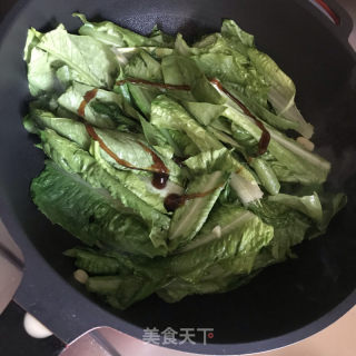 蒜片炒油麦菜的做法步调：7