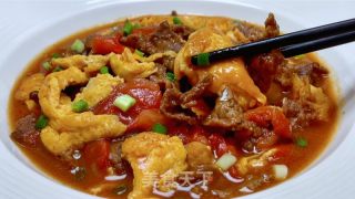 番茄炒鸡蛋牛肉的做法步调：14