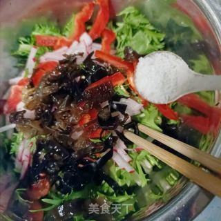 油渣拌苦菊的做法步调：4