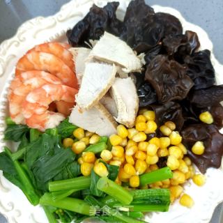 玉米陈虾沙推的做法步调：12