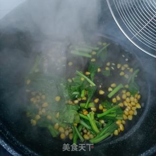 玉米陈虾沙推的做法步调：9