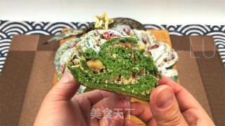抹茶圣诞花环里包，共同的甘旨绽放，给人带去了一份清爽而温馨的节日气氛。的做法步调：30