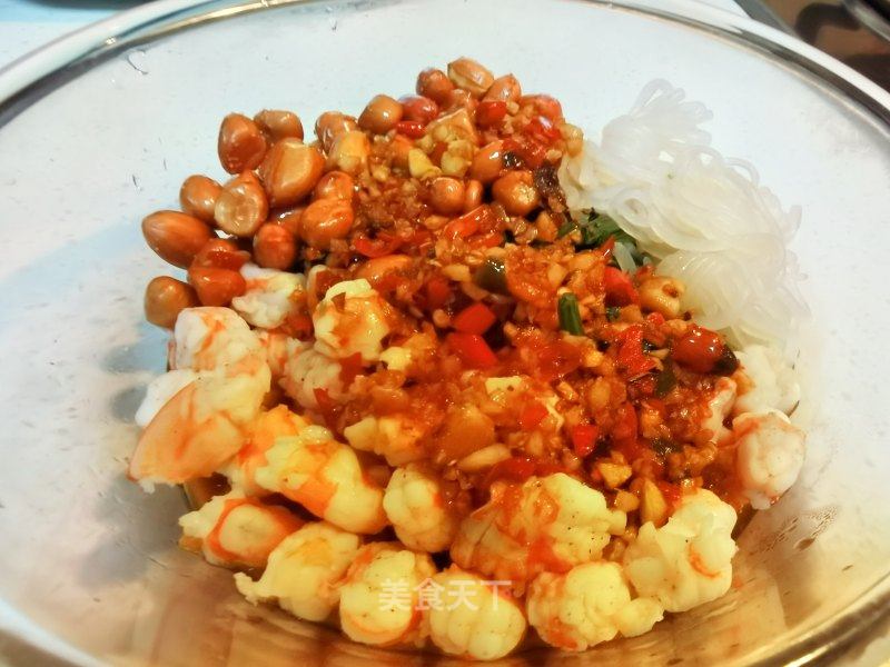 温拌菠菜虾仁花死米的做法