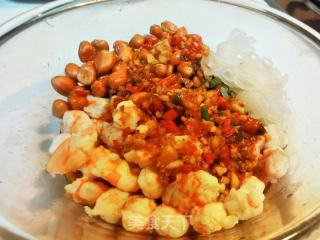 温拌菠菜虾仁花死米的做法步调：10