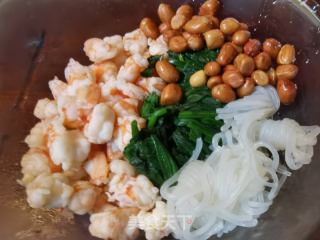 温拌菠菜虾仁花死米的做法步调：7