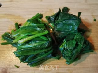 温拌菠菜虾仁花死米的做法步调：5